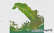 Satellite Map of Lafourche Parish, single color outside