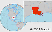 Gray Location Map of Louisiana