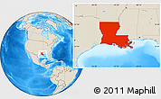 Shaded Relief Location Map of Louisiana