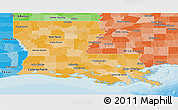 Political Shades Panoramic Map of Louisiana