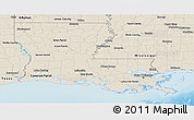 Shaded Relief Panoramic Map of Louisiana