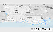 Silver Style Panoramic Map of Louisiana