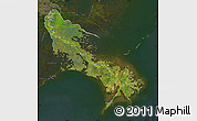 Satellite Map of Plaquemines Parish, darken
