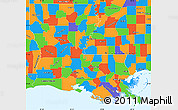 Political Simple Map of Louisiana