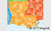 Political Shades Simple Map of Louisiana