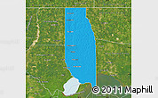 Political Map of Tangipahoa Parish, satellite outside