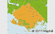 Political Map of Terrebonne Parish, physical outside
