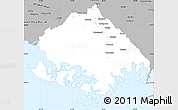 Gray Simple Map of Terrebonne Parish