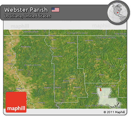 Satellite 3D Map of Webster Parish