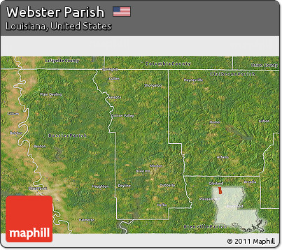 Satellite 3D Map of Webster Parish