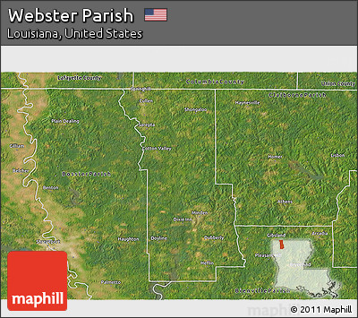 Satellite 3D Map of Webster Parish