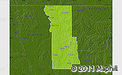 Physical Map of Webster Parish, darken