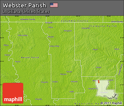 Physical Map of Webster Parish