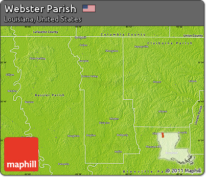 Physical Map of Webster Parish