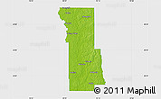 Physical Map of Webster Parish, single color outside