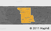 Political Panoramic Map of Webster Parish, darken, desaturated