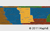Political Panoramic Map of Webster Parish, darken