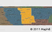 Political Panoramic Map of Webster Parish, darken, semi-desaturated
