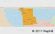 Political Panoramic Map of Webster Parish, lighten