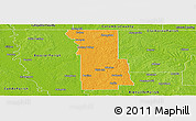 Political Panoramic Map of Webster Parish, physical outside