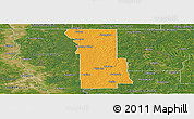 Political Panoramic Map of Webster Parish, satellite outside