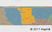 Political Panoramic Map of Webster Parish, semi-desaturated