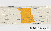 Political Panoramic Map of Webster Parish, shaded relief outside