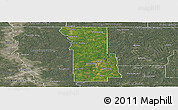 Satellite Panoramic Map of Webster Parish, semi-desaturated
