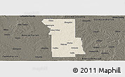 Shaded Relief Panoramic Map of Webster Parish, darken