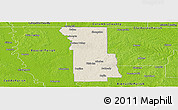 Shaded Relief Panoramic Map of Webster Parish, physical outside
