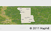 Shaded Relief Panoramic Map of Webster Parish, satellite outside