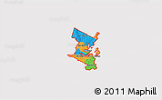 Political 3D Map of ZIP codes starting with 041, cropped outside