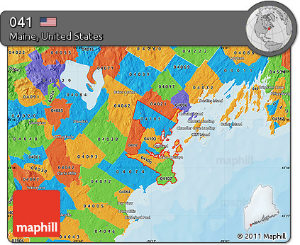 Political Map of ZIP Codes Starting with 041