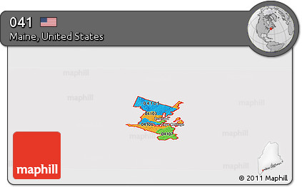 Political Panoramic Map of ZIP Codes Starting with 041, cropped outside