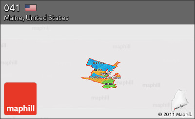 Political Panoramic Map of ZIP Codes Starting with 041, cropped outside