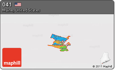 Political Panoramic Map of ZIP Codes Starting with 041, cropped outside