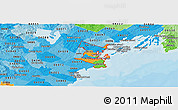 Political Panoramic Map of ZIP codes starting with 041, political shades outside