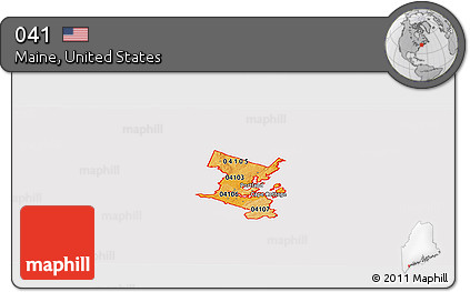 Political Shades Panoramic Map of ZIP Codes Starting with 041, cropped outside