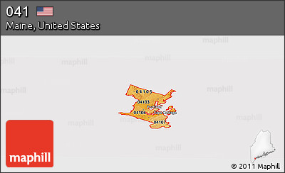 Political Shades Panoramic Map of ZIP Codes Starting with 041, cropped outside