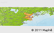 Political Shades Panoramic Map of ZIP codes starting with 041, physical outside
