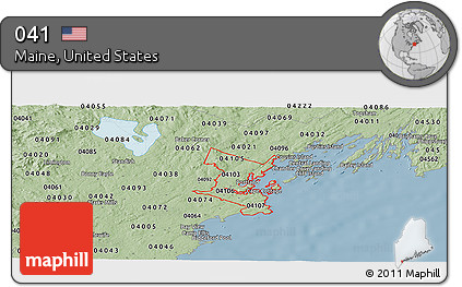 Savanna Style Panoramic Map of ZIP Codes Starting with 041