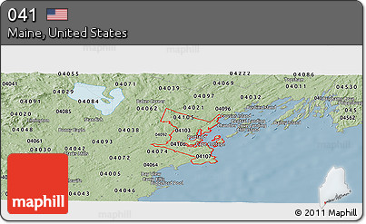 Savanna Style Panoramic Map of ZIP Codes Starting with 041