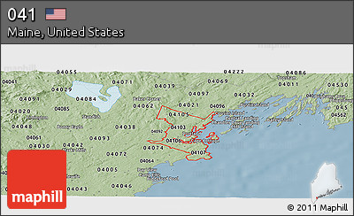 Savanna Style Panoramic Map of ZIP Codes Starting with 041