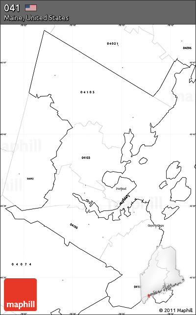 Blank Simple Map of ZIP Codes Starting with 041
