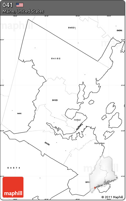 Blank Simple Map of ZIP Codes Starting with 041