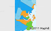 Political Simple Map of ZIP codes starting with 041, political shades outside