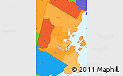 Political Shades Simple Map of ZIP codes starting with 041, political outside