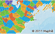 Political 3D Map of ZIP code 04106