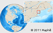 Shaded Relief Location Map of ZIP code 04106