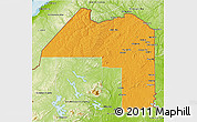 Political 3D Map of Aroostook County, physical outside